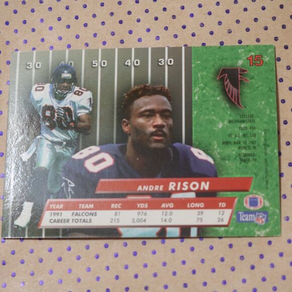 Andre Rison #15 Football Card - Picture 2 of 2